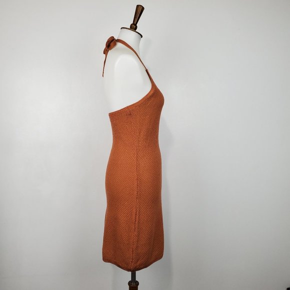 Ultra Flirt Crochet Knit Tie Halter Neck Dress NEW NWT Size S (Juniors) - Picture 5 of 13